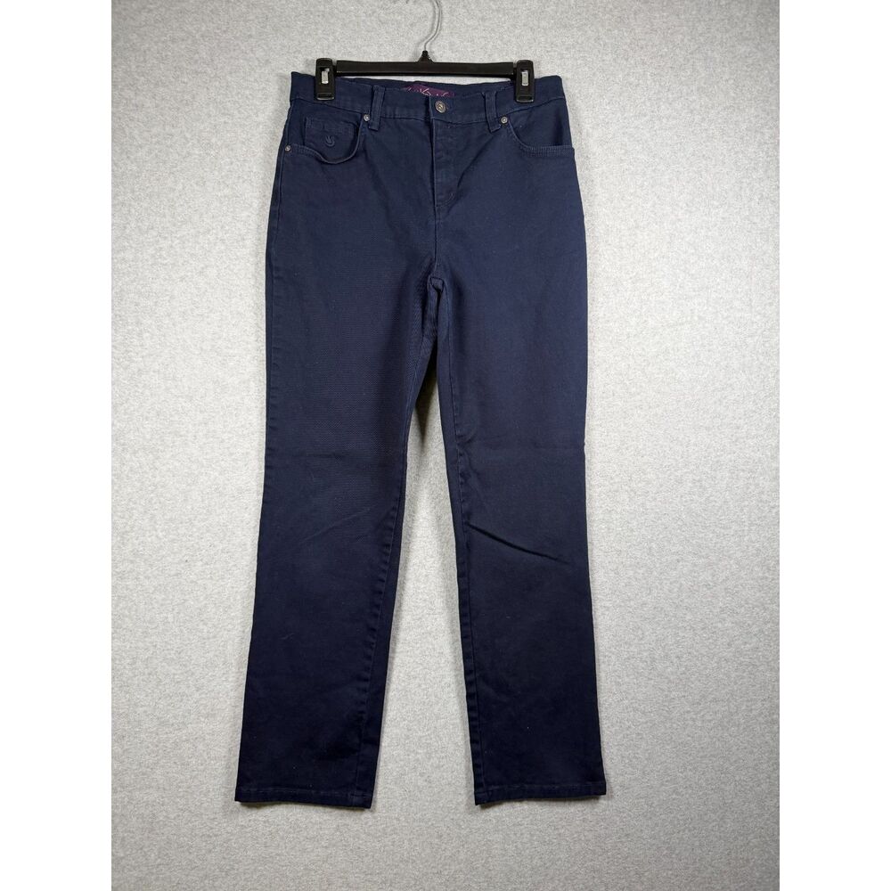 Gloria Vanderbilt Womens Size 8 Navy Blue Straight Leg Pants Jeans 3936